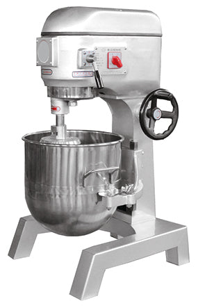 B50S 50L food mixer with 25KG capacity and 3-speed settings, open design for commercial use.