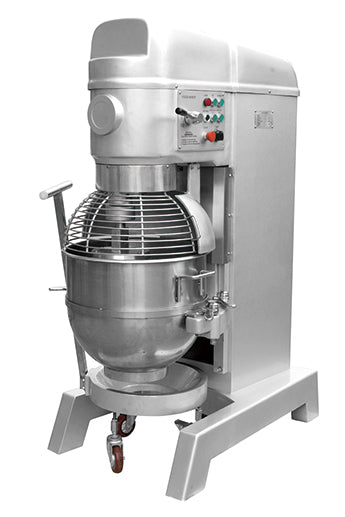 B80F 80L food mixer with 40KG capacity, protective cover, and 3-speed settings for commercial use.