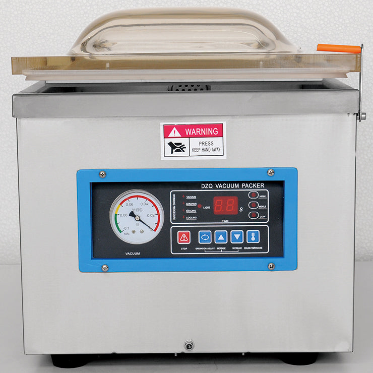 DZ300T vacuum packing machine with 300mm sealing width for commercial use.
