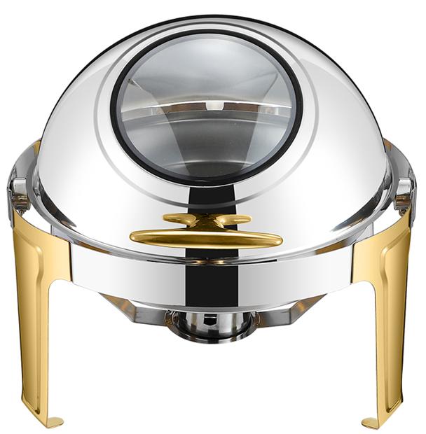 DZW-KH721 6.0L roll top round half golden chafing dish with window Tanzania