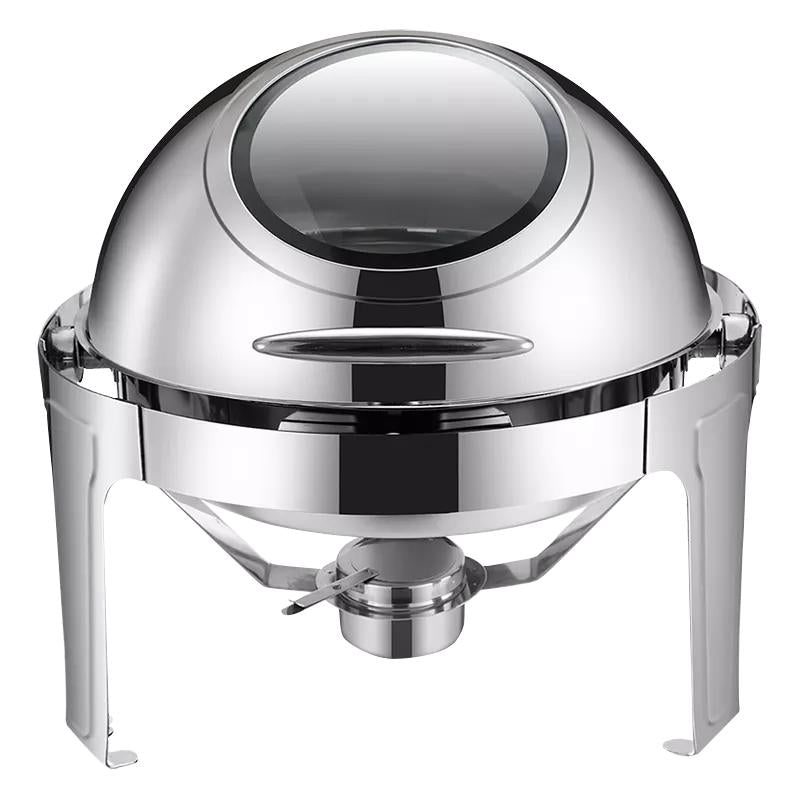 DZW-KS721 6.0L roll top round silver chafing dish with window Tanzania