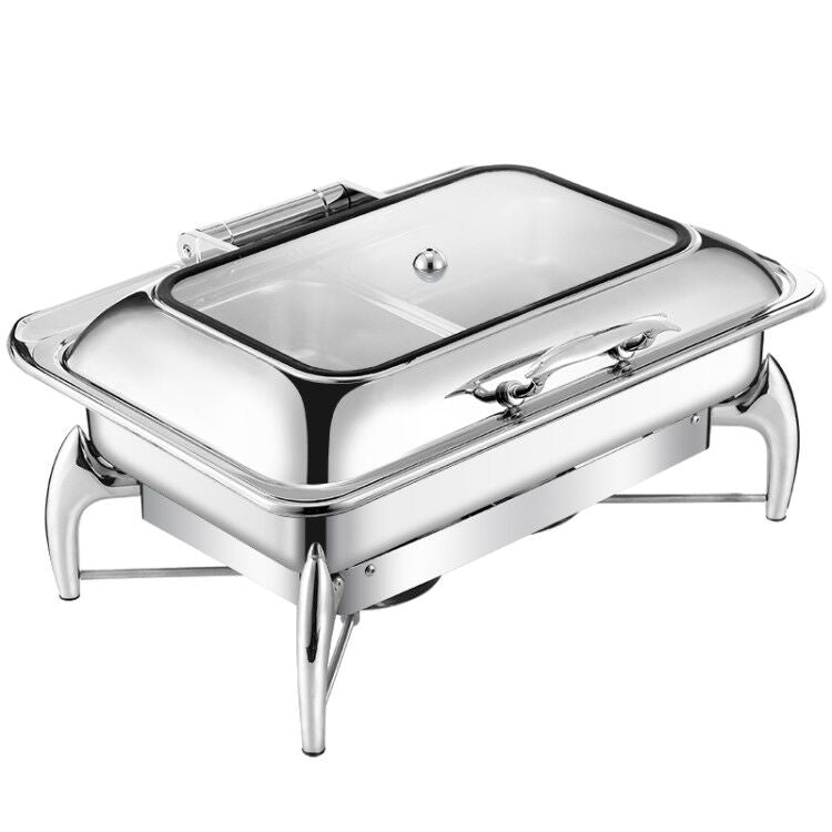 DZW-S228 luxury hydraulic rectangular chafing dish 9.0L silver Tanzania