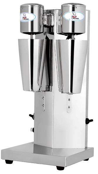 HBL-018 double-head milk shaker with 1400 RPM speed and stainless steel design for commercial use.
