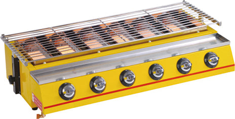 HBQ-6B 6-burner gas smokeless barbecue oven for commercial kitchens in Tanzania