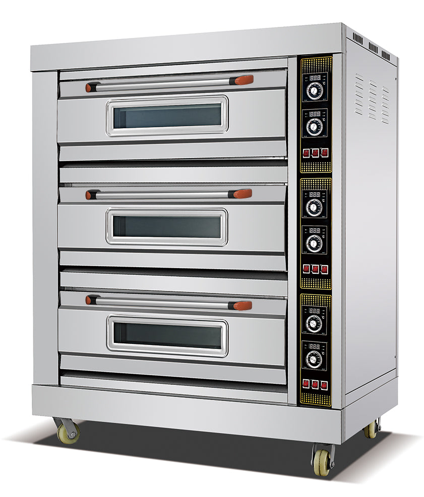 HEO-36 3-Deck 6-Tray Electric Oven for commercial baking.
