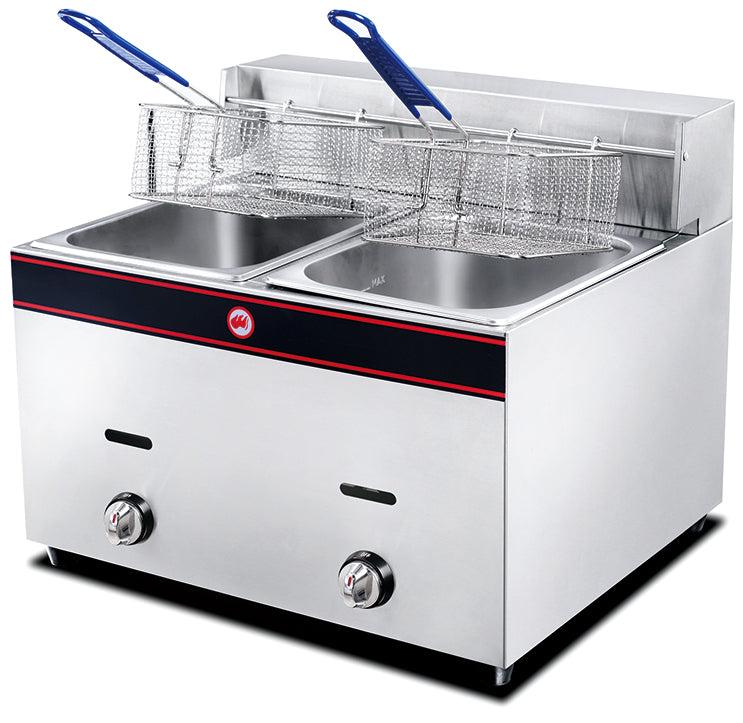 HGF-72 - 2-Tank 2-Basket Gas Fryer - 6L+6L Commercial.