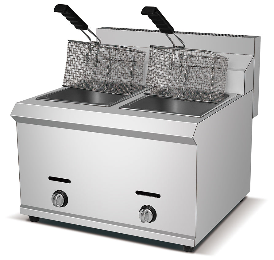 HGF-972 - 2-Tank 2-Basket Gas Fryer 8L+8L - Commercial.
