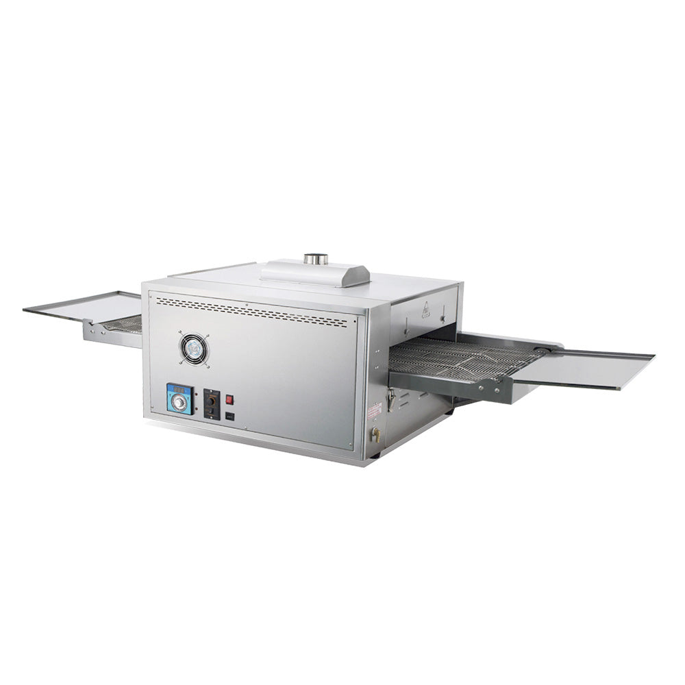 HGP-18 commercial stainless steel gas conveyor pizza oven, 51,180 BTU power, high-capacity.