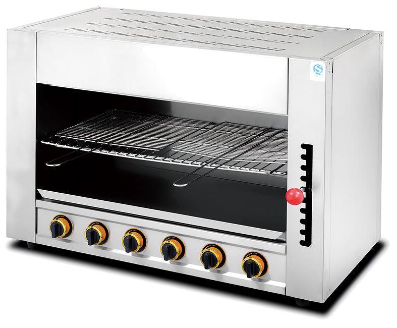 HGS-16 - 6-Burner Gas Infrared Salamander - Commercial.