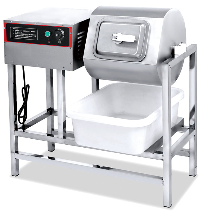 HML-900 commercial meat salting machine with stainless steel finish.