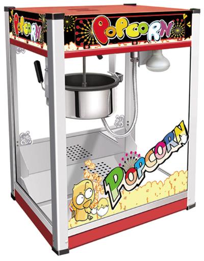 HP-6A Electric Popcorn Machine with 8oz capacity, cast iron and aluminum construction, and efficient heating system for commercial use.