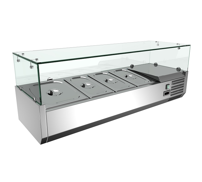 HSL-1350 - Static Cooling Salad Bar - 6x1/4 GN Capacity.