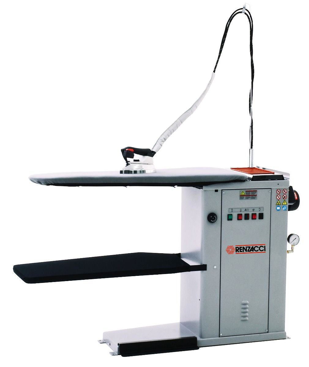 Renzacci IRTB11 commercial ironing table with vacuum and built-in boiler.