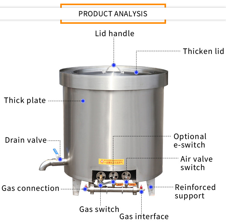 Stainless steel 169L gas bulk cooking pot KL-GR60 – CKE Tanzania