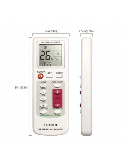 Universal AC remote KT-109 II – durable ABS design Dar es Salaam