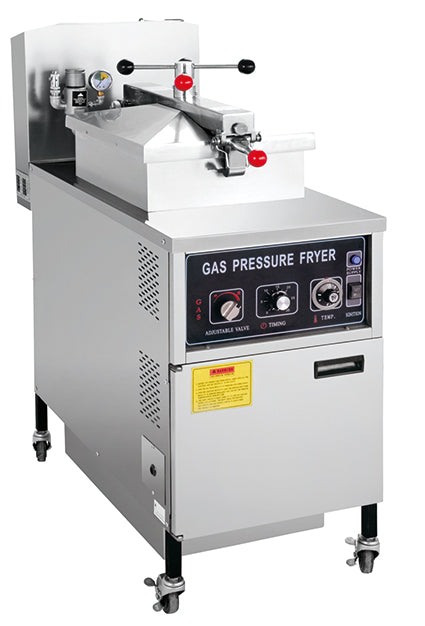 MDXZ-25 25L gas pressure fryer for commercial use with stainless steel body.