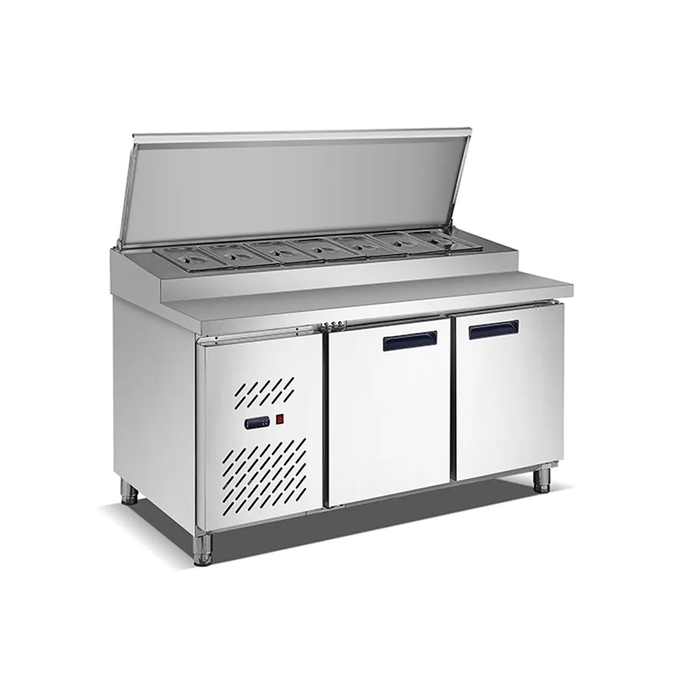 PSG-1500A - 7x1/4 GN Salad Display Counter with Shelf - Commercial.