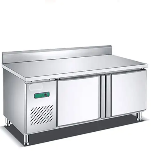 TC0.25L2T - 2-Door Kitchen Refrigerator Work Table with Splash Guard - 1500mm.