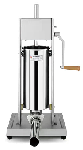 TV-10L commercial electric sausage filler with adjustable nozzle sizes, 10L capacity.