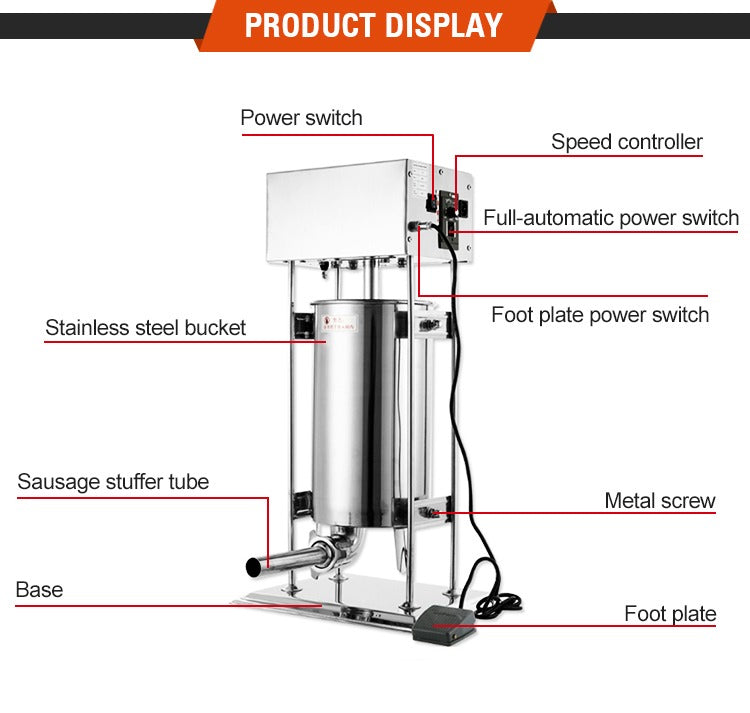 TV-10LE – 10L – Electric Sausage Filler – Commercial.