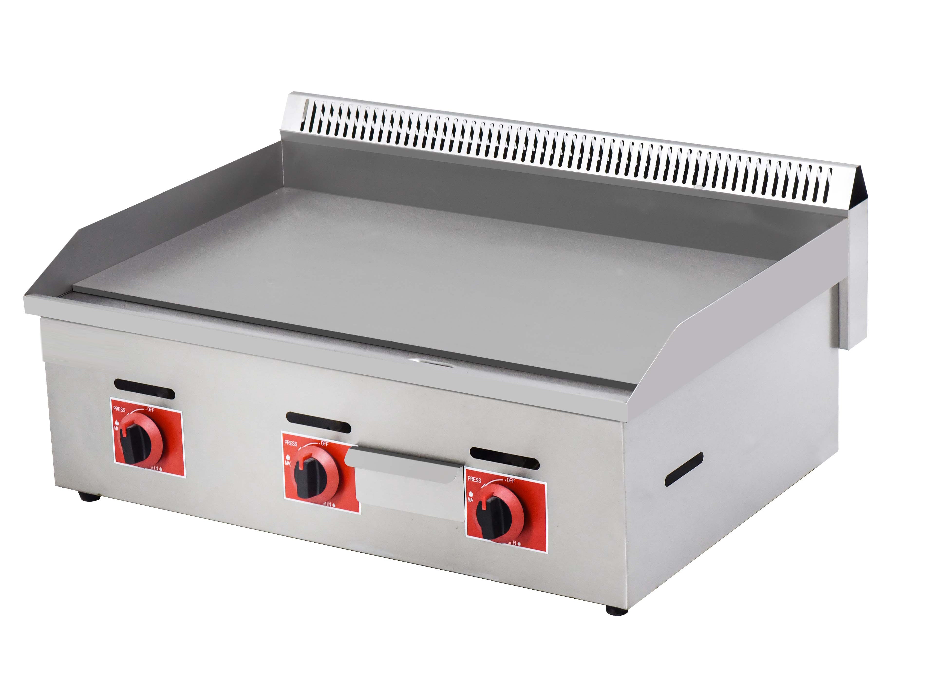 WG-720B – LPG Gas Griddle – 3-Burner Commercial Flat Top.