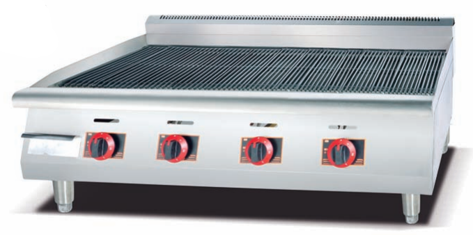 WG-EG-24H – 2-Burner – Electric BBQ Lava Rock Grill – 8kW – Commercial.