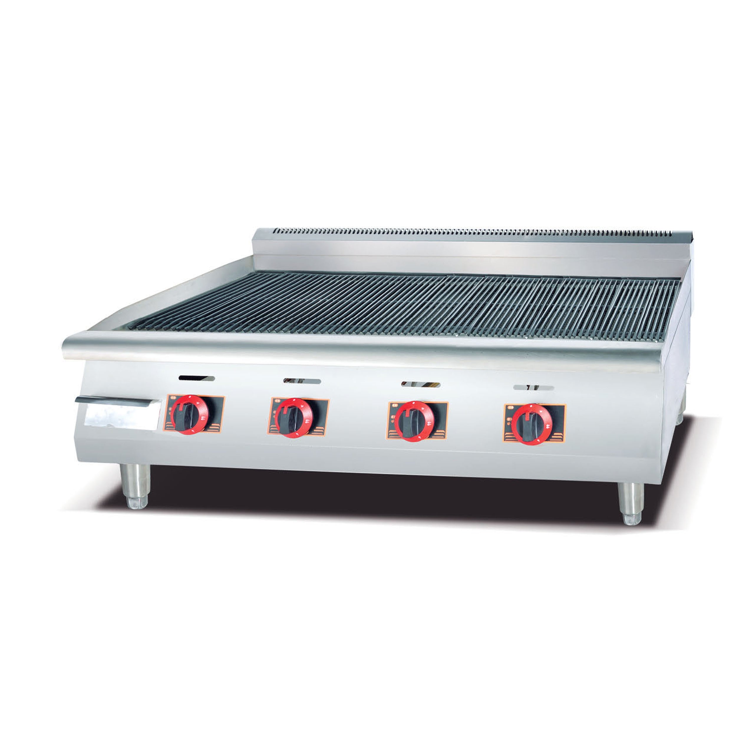 WG-GH-48H – 4-Burner – Gas BBQ Lava Rock Grill – 18kW – Commercial.
