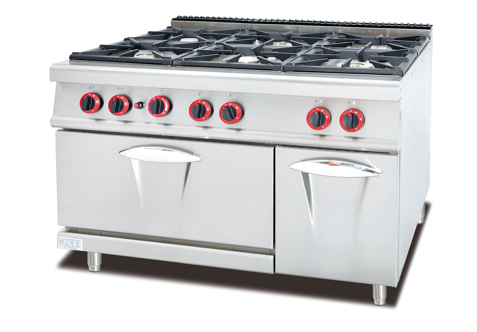 WG-GH-997A – 6-Burner Gas Range with Oven – 106,454 BTU Commercial.