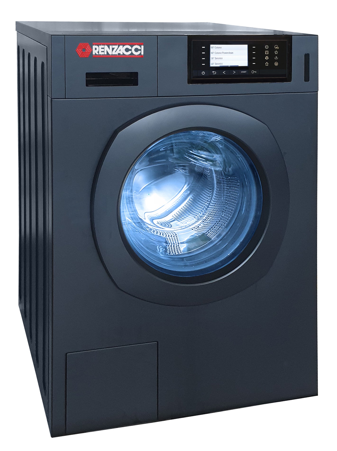 Renzacci WRX8 8KG high-spin commercial washing machine with DigiMax™ control panel.
