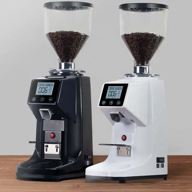 022 electric coffee grinder in white and black, 1.5L capacity for commercial use.