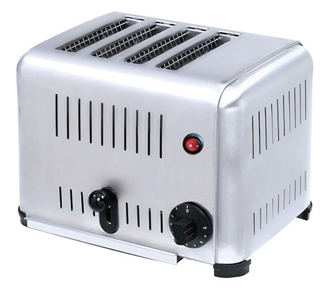 HET-4 4-slice commercial toaster with 2.2KW power and compact design for commercial use.