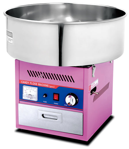 HGC-03 Gas Candy Floss Machine with a 520mm pan, perfect for commercial and outdoor cotton candy production.