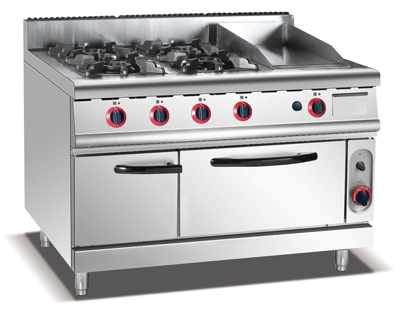 HGR-998 GFQ-887 4-burner gas range and griddle commercial kitchen equipment Tanzania