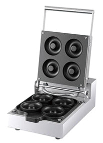HX-002 commercial donut maker with four circular cavities for producing donuts quickly and efficiently.