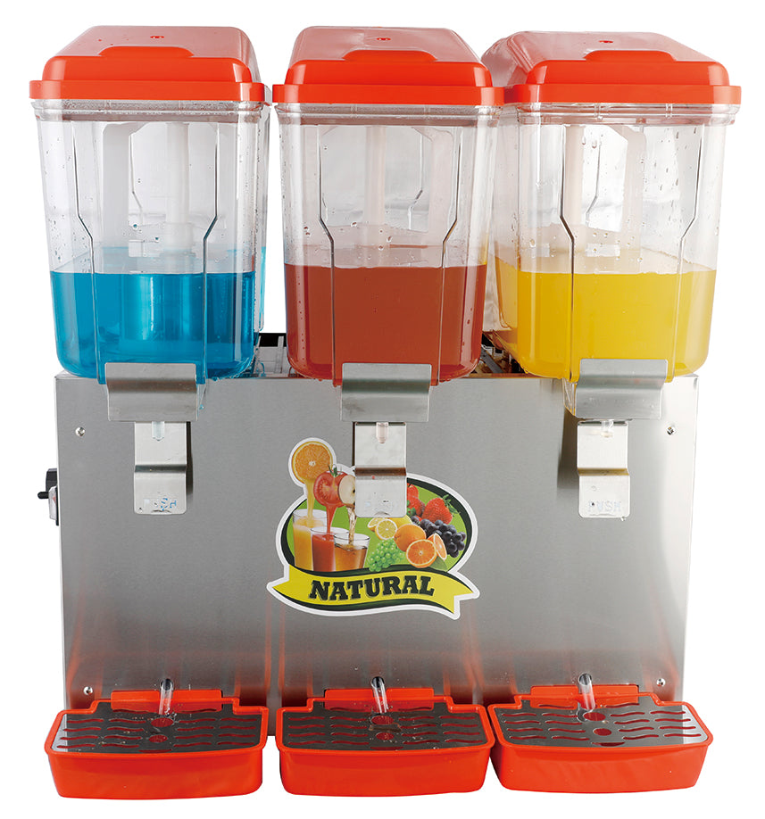 JD-163A - Triple Tank Stirring Juice Machine & Dispenser - 48L Capacity - Commercial.
