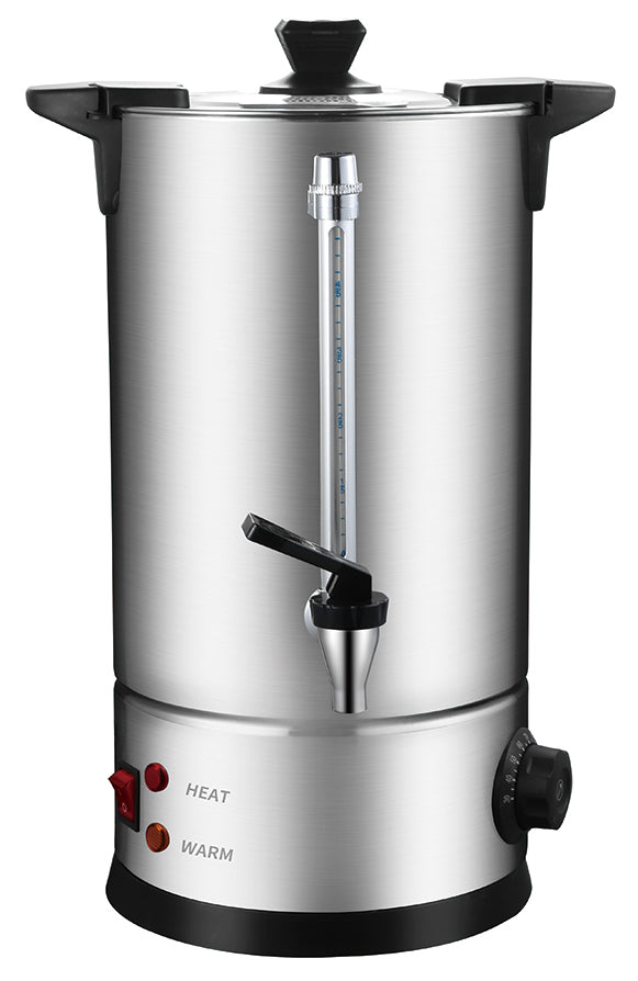 WB-25A double-layer water boiler with stainless steel body, 10L capacity, and heat & warm functions for commercial use.
