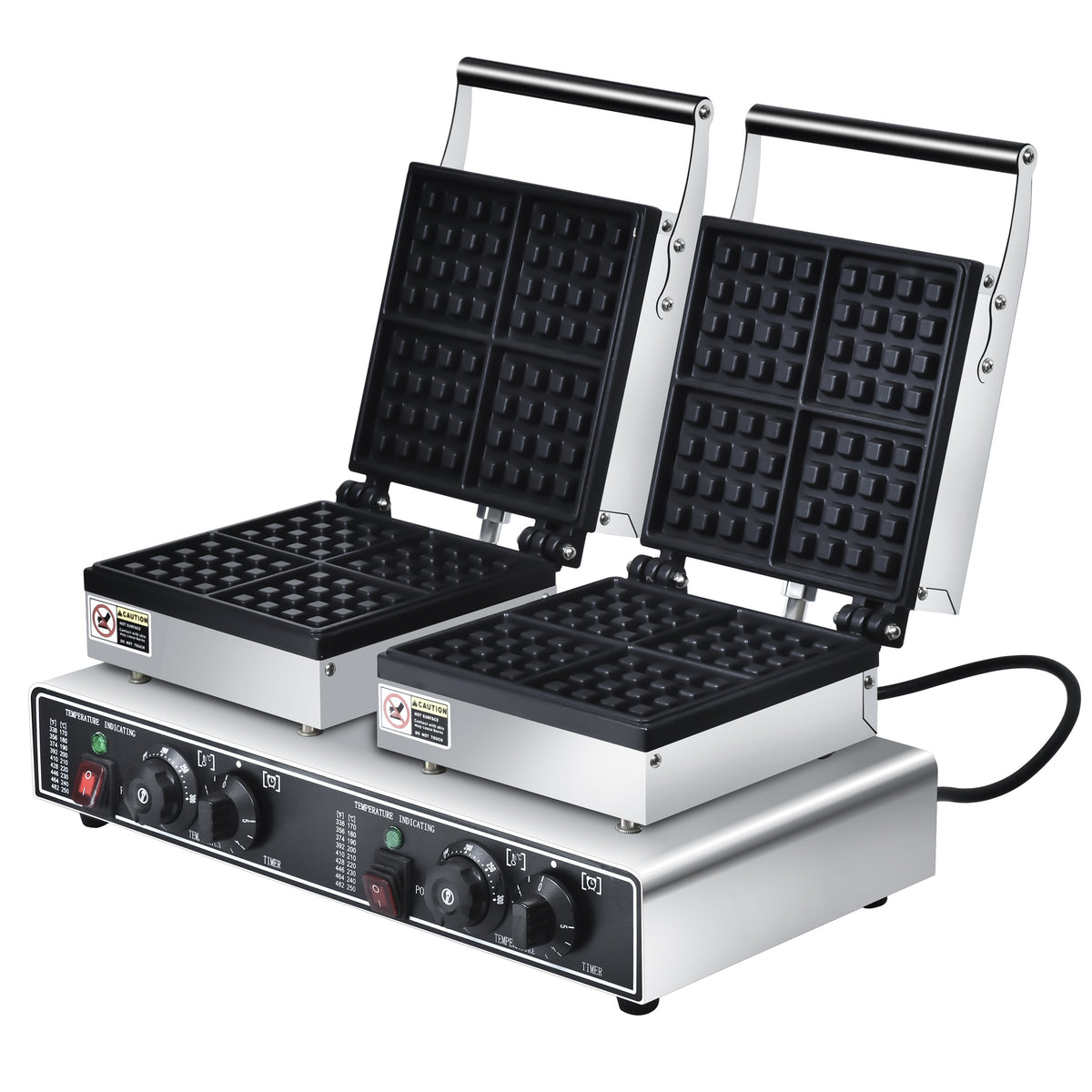 WG-HF-4S-2 – 3.2kW – Double Head 4-Plate Square Waffle Machine (4×4 ...
